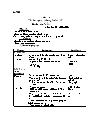 Giáo án Âm nhạc Lớp 1 - Tuần 25